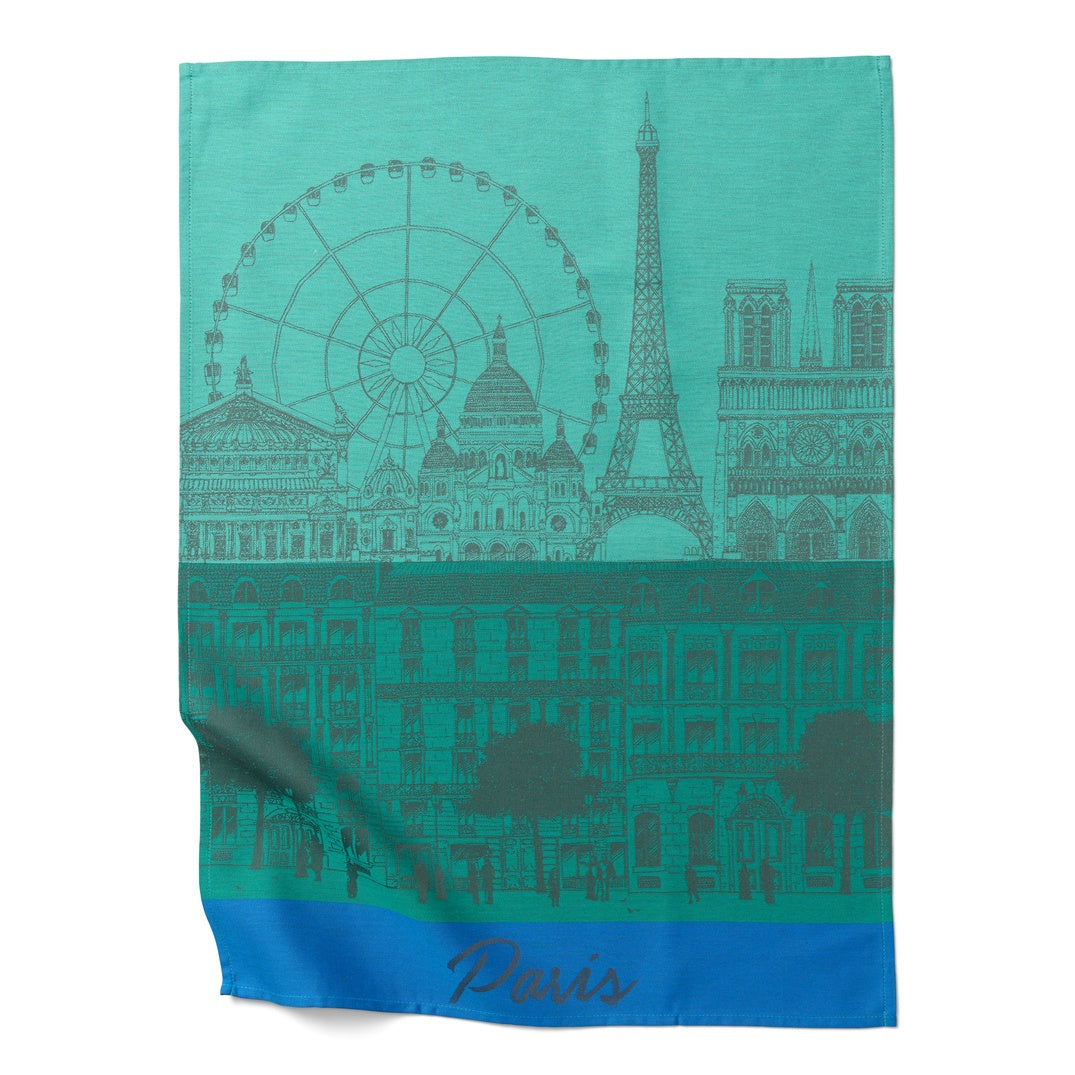 Paris Garden Panorama Tea Towel
