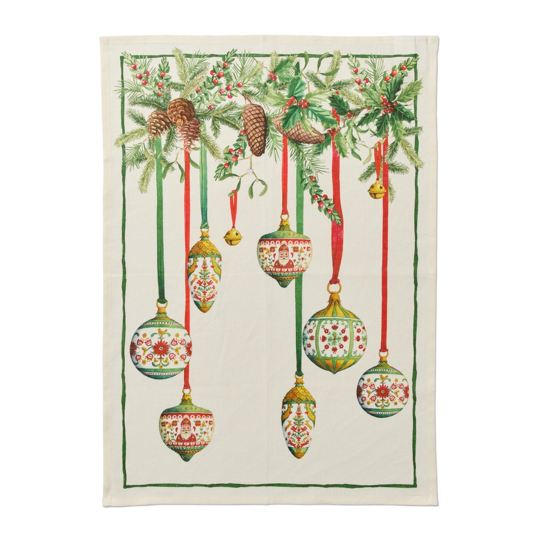 Holiday Ornament Tea Towel